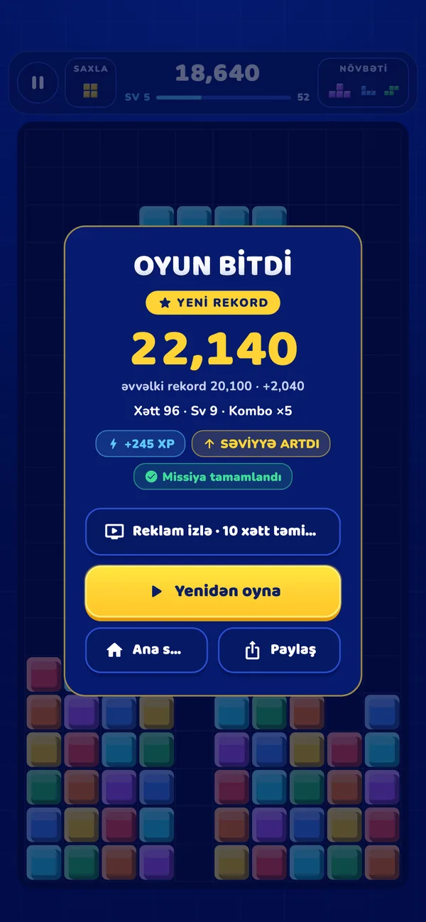 Oyun bitdi, təzyiq yoxdur