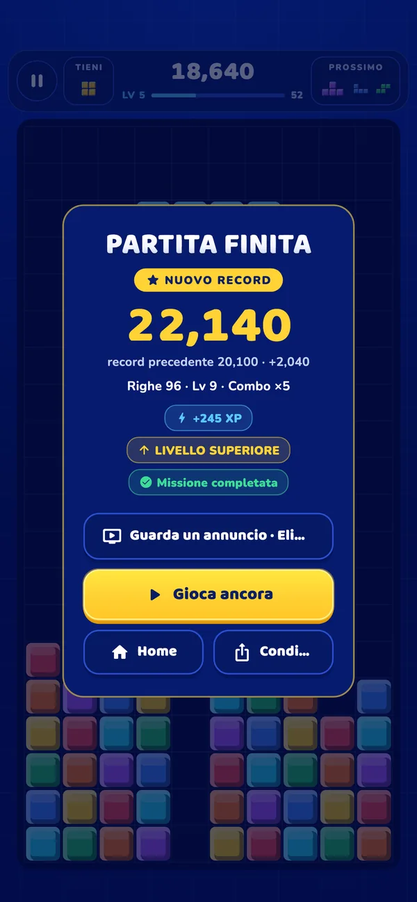 Game over senza pressione